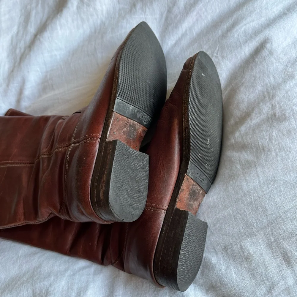 Frye Women's Tall Brown Leather Riding Boots